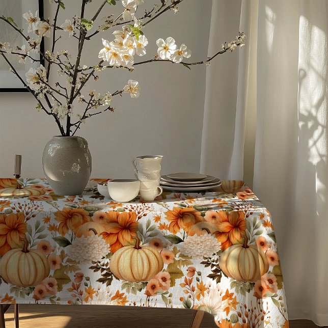 Autumn Pumpkin Bouquet Design Tablecloth (Creator Uploaded)