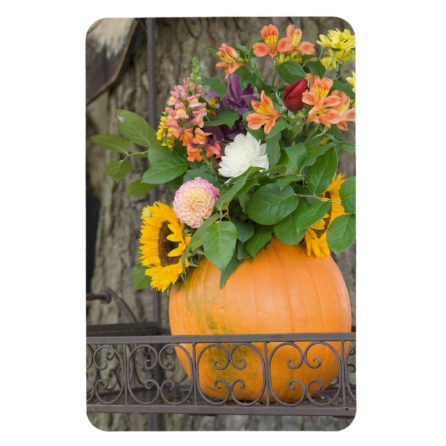 Autumn Pumpkin Bouquet Magnet (Vertical)
