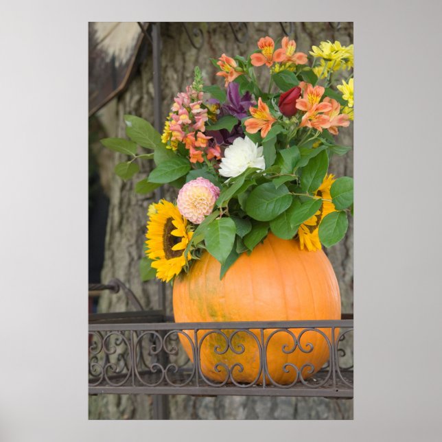 Autumn Pumpkin Bouquet Poster (Front)