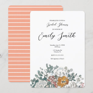 Autumn Pumpkin Bridal Shower Invitation