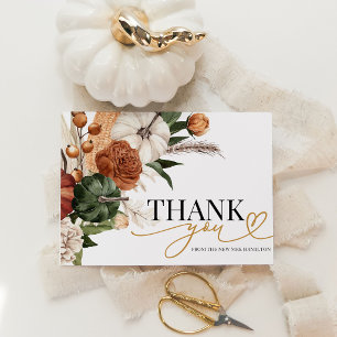 Autumn Pumpkin Bridal Shower Thank You Card