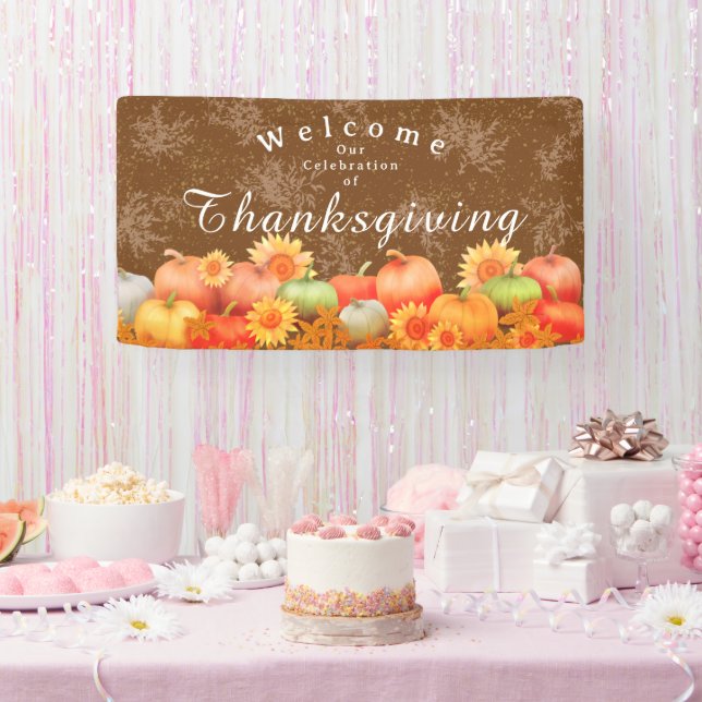 Autumn Pumpkin Brown Banner (Party)
