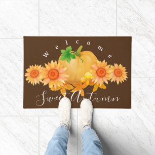 Autumn Pumpkin Brown Doormat