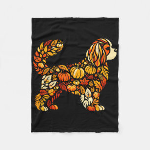 Autumn Pumpkin Cavalier King Charles Spaniel Thank Fleece Blanket