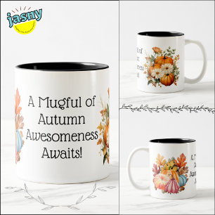 Autumn Pumpkin Celebration Two-Tone Coffee Mug