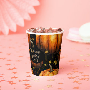 Autumn Pumpkin Custom Halloween Paper Cups