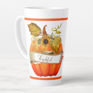 Autumn pumpkin customizeable  latte mug