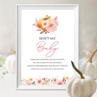 Autumn Pumpkin "Don't Say Baby" Game Sign