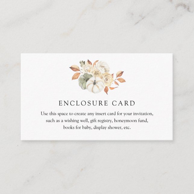 Autumn Pumpkin Enclosure Card (Front)