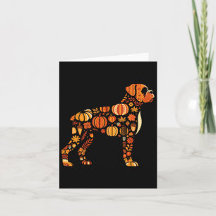 Autumn Pumpkin Fall Boxer Dog Thanksgiving Womens Card