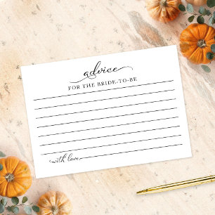 Autumn Pumpkin Fall Bridal Shower Advice Card