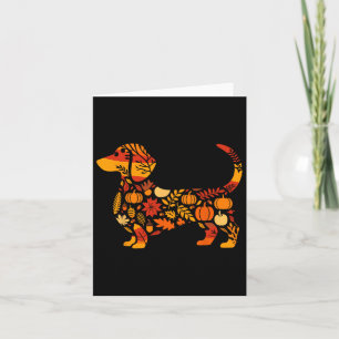 Autumn Pumpkin Fall Dachshund Thanksgiving Womens Card