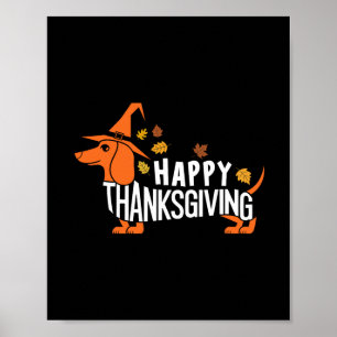 Autumn Pumpkin Fall Dachshund Thanksgiving Womens Poster
