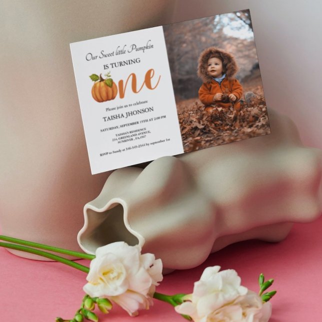 Autumn pumpkin fall first birthday party invitation (Creator Uploaded)