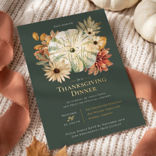 Autumn Pumpkin Fall Florals Thanksgiving Dinner