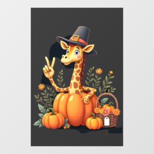 Autumn Pumpkin Fall Giraffe Thanksgiving Womens Me