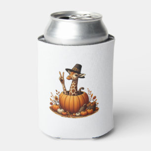 Autumn Pumpkin Fall Giraffe Thanksgiving Womens Me Can Cooler