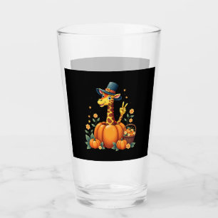 Autumn Pumpkin Fall Giraffe Thanksgiving Womens Me Glass