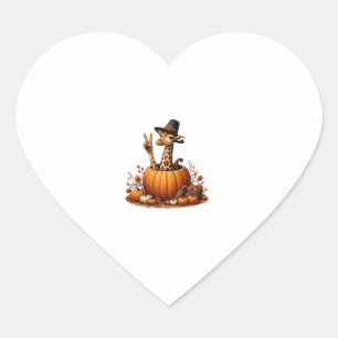 Autumn Pumpkin Fall Giraffe Thanksgiving Womens Me Heart Sticker