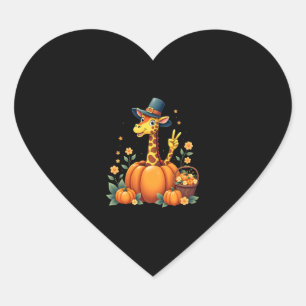 Autumn Pumpkin Fall Giraffe Thanksgiving Womens Me Heart Sticker
