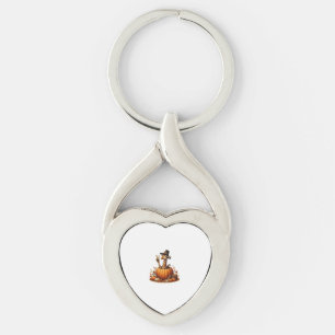 Autumn Pumpkin Fall Giraffe Thanksgiving Womens Me Key Ring