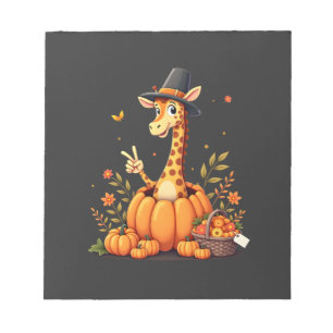 Autumn Pumpkin Fall Giraffe Thanksgiving Womens Me Notepad