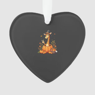 Autumn Pumpkin Fall Giraffe Thanksgiving Womens Me Ornament