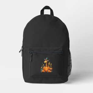 Autumn Pumpkin Fall Giraffe Thanksgiving Womens Me Printed Backpack