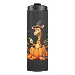 Autumn Pumpkin Fall Giraffe Thanksgiving Womens Me Thermal Tumbler