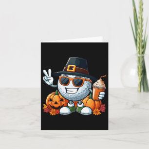 Autumn Pumpkin Fall Golf Thanksgiving Womens Mens Card