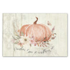 Autumn Pumpkin Fall Leaves Rustic Wood Decoupage