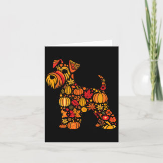Autumn Pumpkin Fall Miniature Schnauzer Thanksgivi Card
