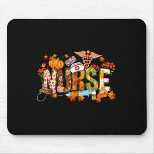 Autumn Pumpkin Fall Nurse Life Thanksgiving Nurse Mouse Pad