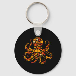 Autumn Pumpkin Fall Octopus Thanksgiving Womens Me Key Ring