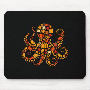 Autumn Pumpkin Fall Octopus Thanksgiving Womens Me Mouse Pad