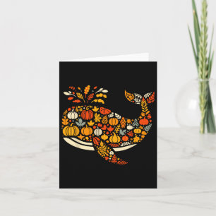 Autumn Pumpkin Fall Whale Thanksgiving Womens Mens Card