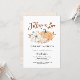 Autumn Pumpkin Falling in Love Baby Shower Invitat Invitation
