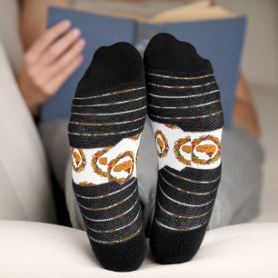 Autumn Pumpkin Family Wreath Socks