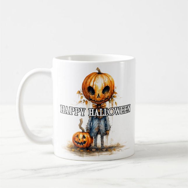 Autumn Pumpkin Fiend | Happy Halloween Coffee Mug (Left)