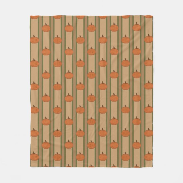 Autumn Pumpkin Fleece Blanket (Front)