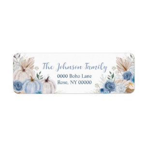 Autumn Pumpkin Floral, Address Return Address Label