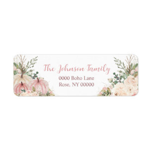 Autumn Pumpkin Floral, Address Return Address Label