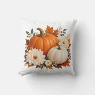 Autumn Pumpkin Floral Fall Leaves Home Decor Cushion