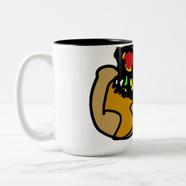Autumn Pumpkin fun Two-Tone Coffee Mug (Left)