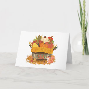 Autumn Pumpkin Harvest Basket Card