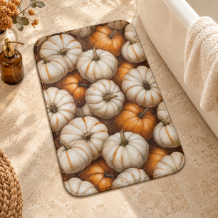 Autumn Pumpkin Harvest Halloween Thanksgiving Bath Mat