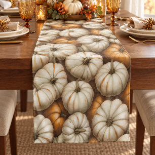 Autumn Pumpkin Harvest Halloween Thanksgiving Short Table Runner