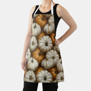 Autumn Pumpkin Harvest Pattern Rustic Fall Apron