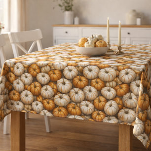 Autumn Pumpkin Harvest Pattern   Rustic Fall  Tablecloth