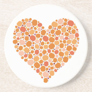 Autumn Pumpkin Heart Fall Leaves Colours October Coaster